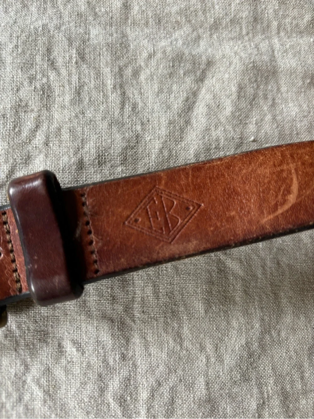 Vintage Eddie Bauer Leather and Brass Belt